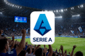 意甲联赛标志和球场背景，展示意大利足球的激情与荣耀