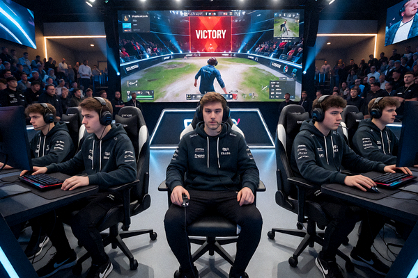 CSGO Major锦标赛现场，选手们在激烈的枪战中比拼枪法